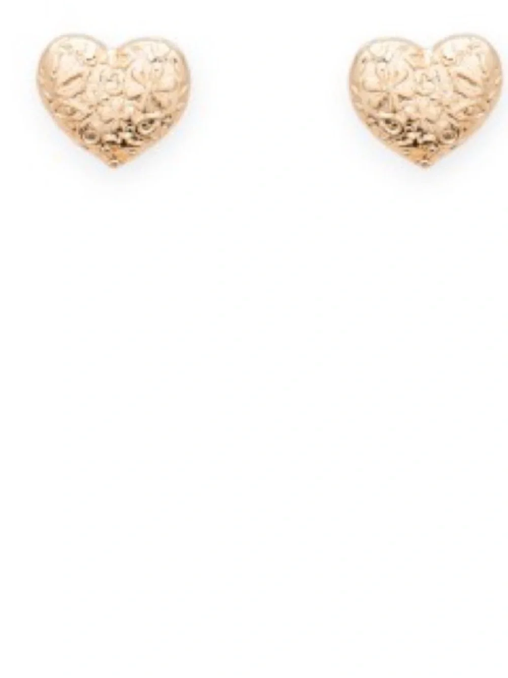 Gold Heart Stud Earrings | Textured Heart Earrings | Minimal Statement